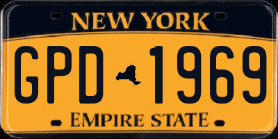 NY license plate GPD1969