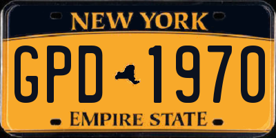 NY license plate GPD1970