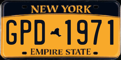 NY license plate GPD1971