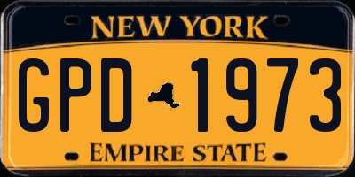 NY license plate GPD1973