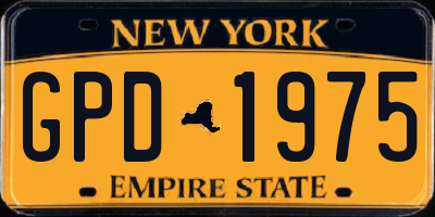 NY license plate GPD1975