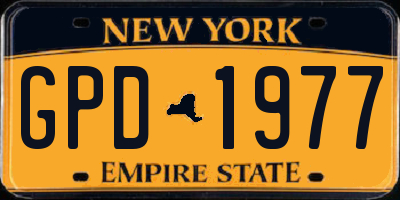 NY license plate GPD1977