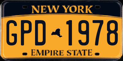 NY license plate GPD1978