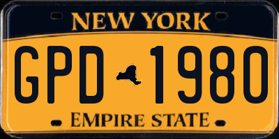 NY license plate GPD1980