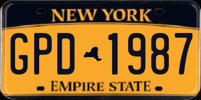 NY license plate GPD1987