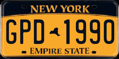 NY license plate GPD1990