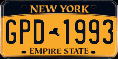 NY license plate GPD1993