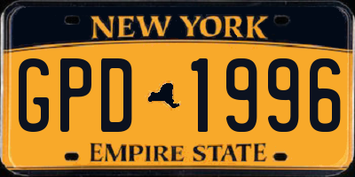 NY license plate GPD1996