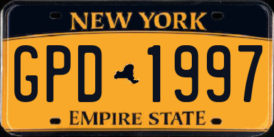 NY license plate GPD1997