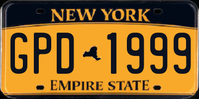 NY license plate GPD1999