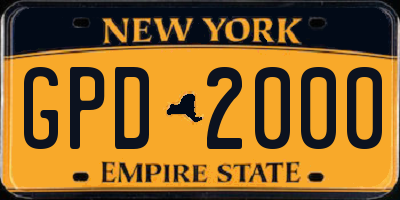 NY license plate GPD2000