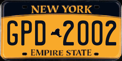 NY license plate GPD2002