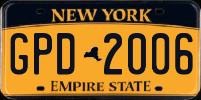 NY license plate GPD2006