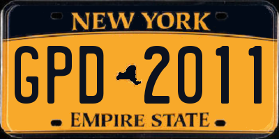 NY license plate GPD2011