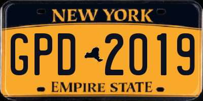 NY license plate GPD2019
