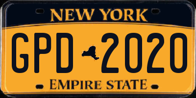 NY license plate GPD2020