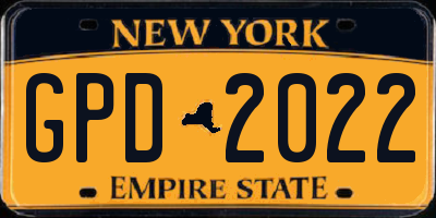 NY license plate GPD2022