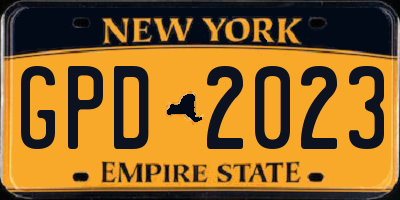 NY license plate GPD2023