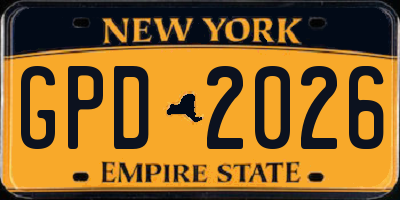 NY license plate GPD2026