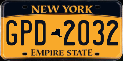 NY license plate GPD2032