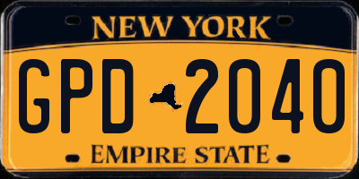 NY license plate GPD2040