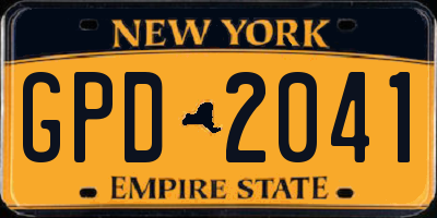 NY license plate GPD2041