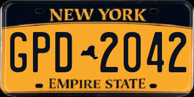 NY license plate GPD2042