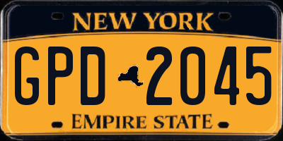 NY license plate GPD2045