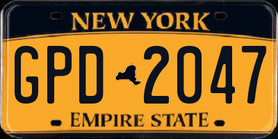 NY license plate GPD2047