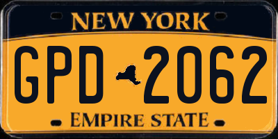 NY license plate GPD2062