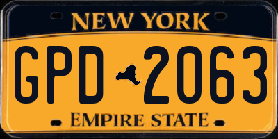 NY license plate GPD2063