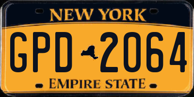 NY license plate GPD2064
