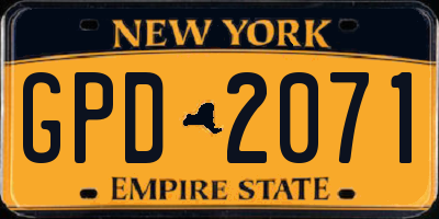 NY license plate GPD2071