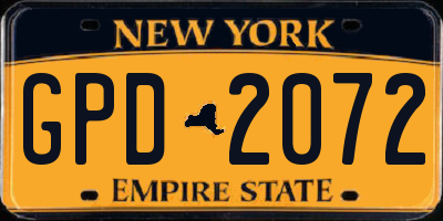 NY license plate GPD2072