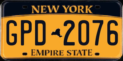 NY license plate GPD2076
