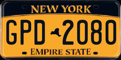 NY license plate GPD2080
