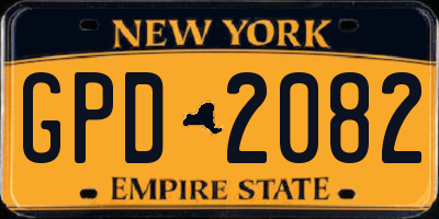 NY license plate GPD2082