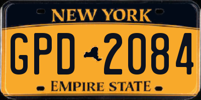 NY license plate GPD2084