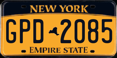 NY license plate GPD2085