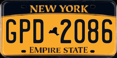 NY license plate GPD2086