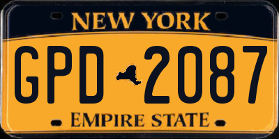 NY license plate GPD2087