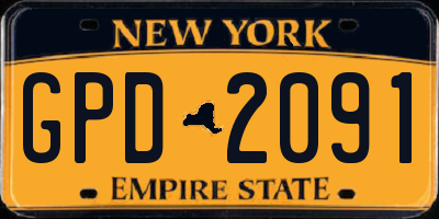 NY license plate GPD2091