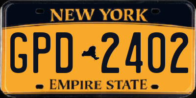 NY license plate GPD2402