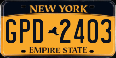 NY license plate GPD2403