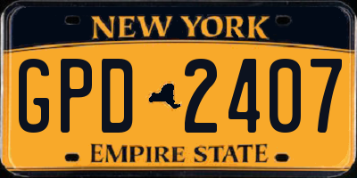 NY license plate GPD2407