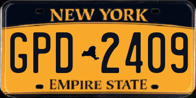 NY license plate GPD2409