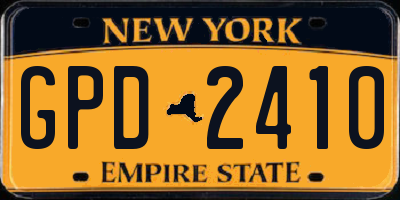 NY license plate GPD2410