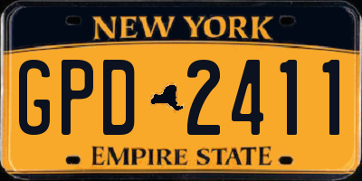 NY license plate GPD2411