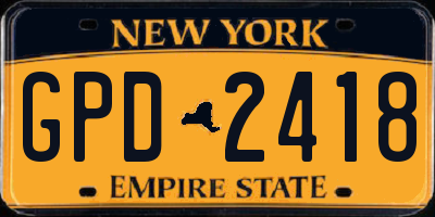 NY license plate GPD2418