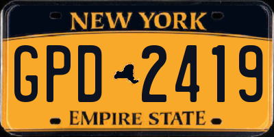 NY license plate GPD2419